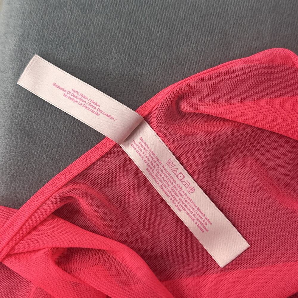 Victoria’s Secret Babydoll Medium Pink Sheer Chiffon Lace Ruffle Y2K Lingerie - Picture 7 of 8
